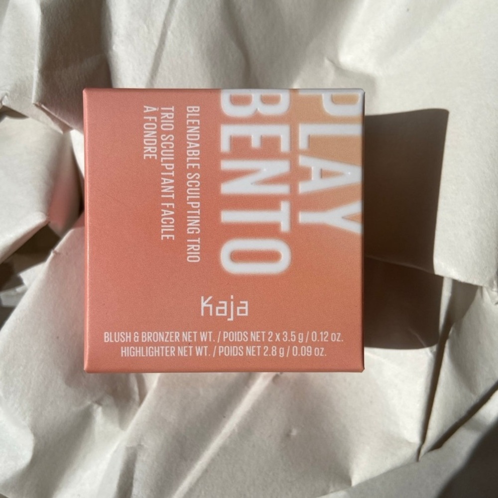 New Kaja Play Bento Cream Bronzer, Powder Blush & Highlighter Trio Sugar Cookie
